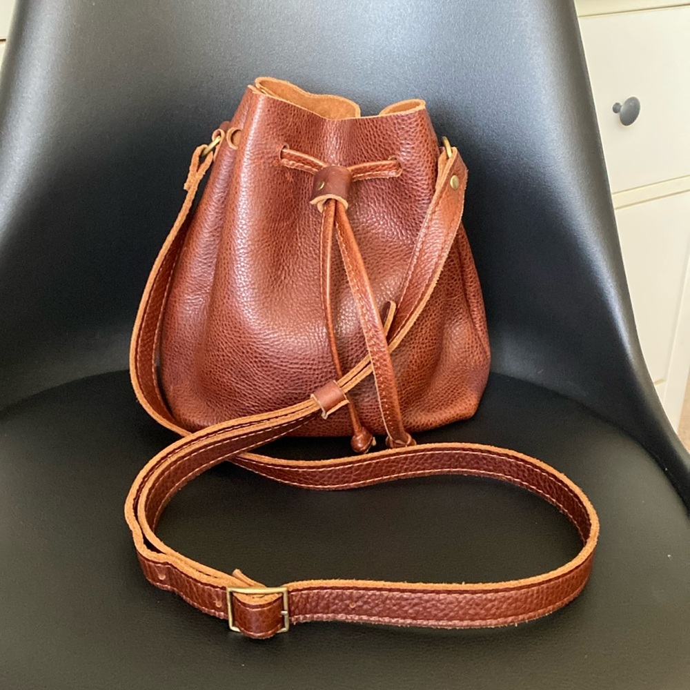 Portland Leather Goods Small Bucket Bag Nutmeg
